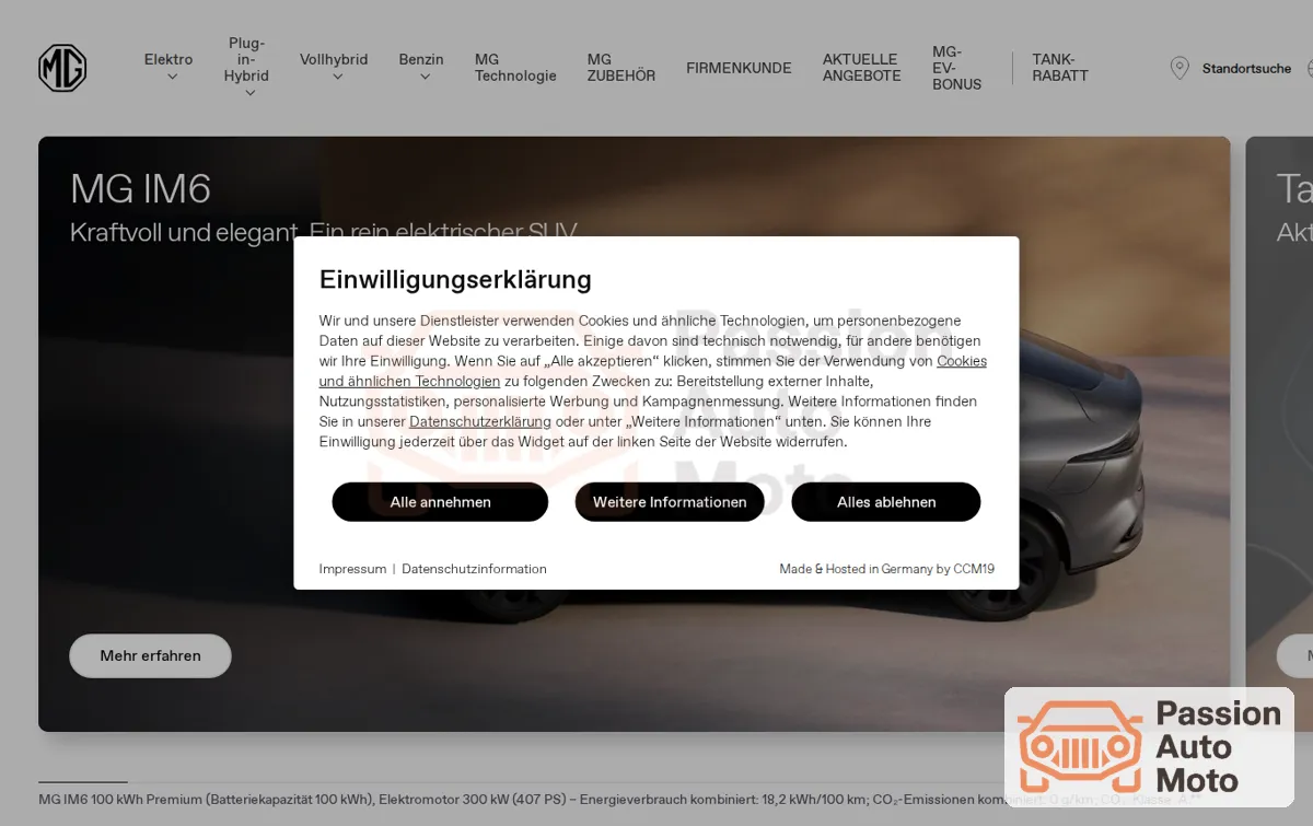 Capture : MG Deutschland - MG Find your more | MG Motor Deutschland